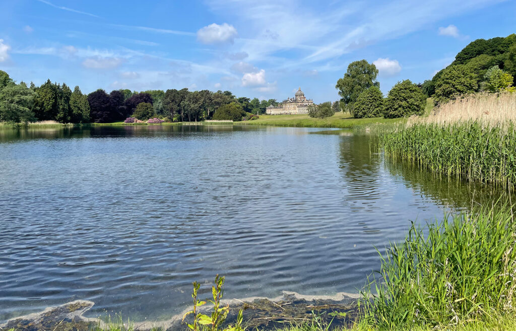 A view from the South lake towards the South elevation of Castle Howard